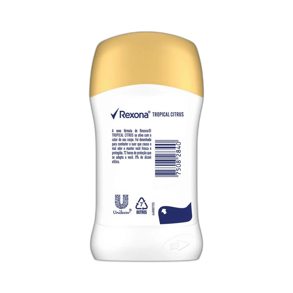 Side view of Rexona Tropical Citrus Stick Deodorant 45g